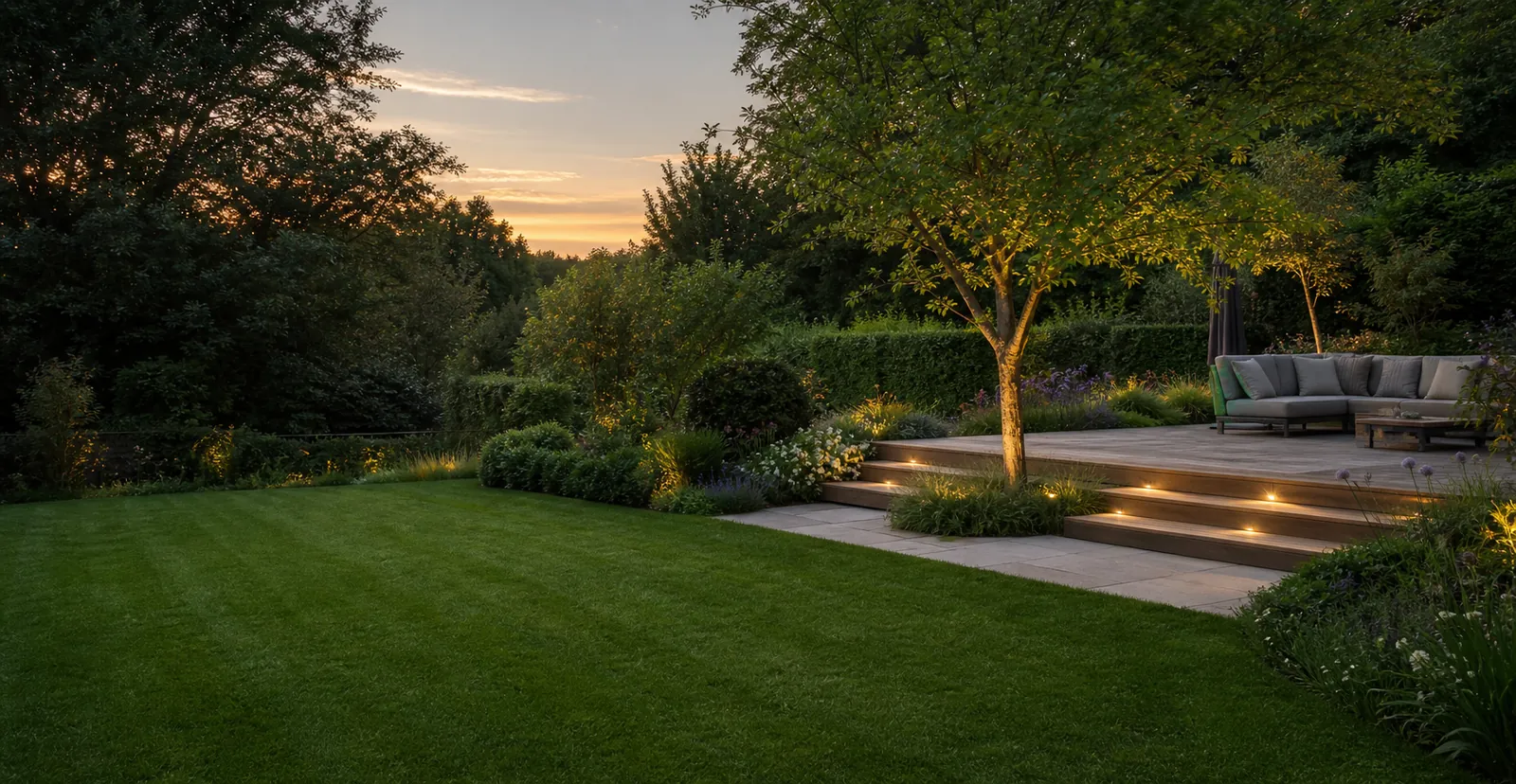 Landscaped garden featured on the Highfield and Sons website